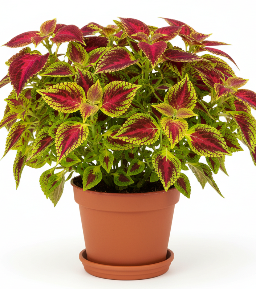 Coleus pineapple 4 inches Splashs red lime leaf bright yellow indoor  outdoor Live Plant