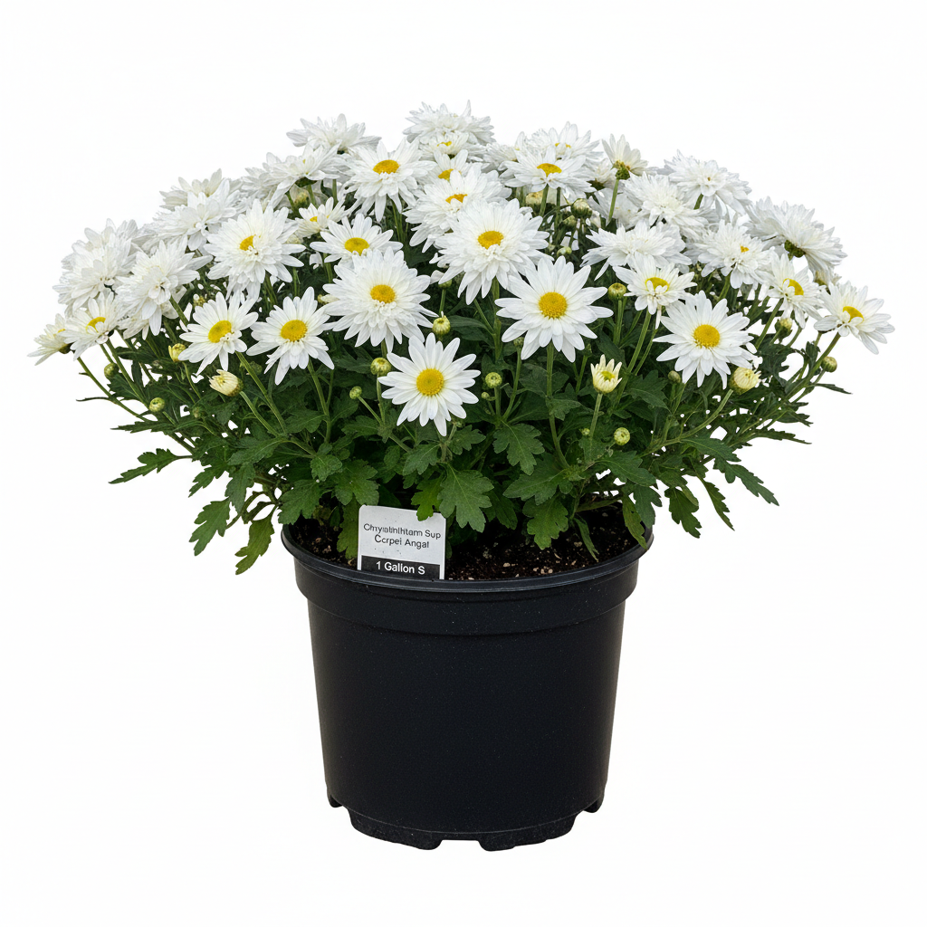 daisy potted plant Chrysanthemum Sup Carpet Angel Plant Pot Shasta White Daisy Flower – NNplant